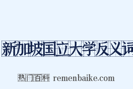 新加坡国立大学反义词是什么意思的图片